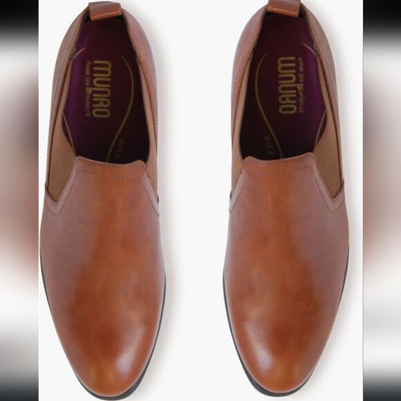 New MUNRO Jessie Bootie Chestnut Anthracite brown leather high heel size 5.5 - Picture 4 of 6